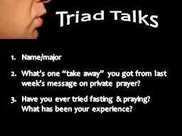 Triad Talks