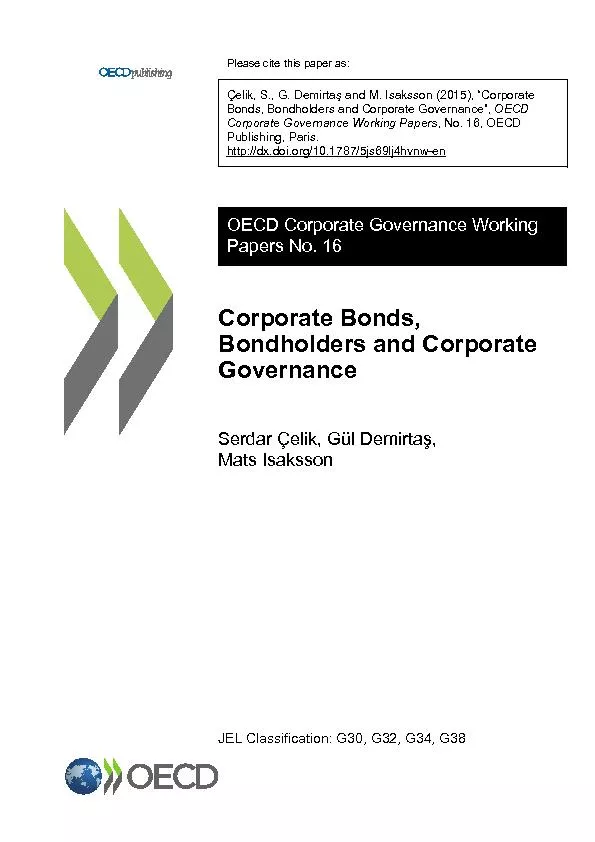 OECD CORPORATE GOVERNANCE WORKING PAPERS