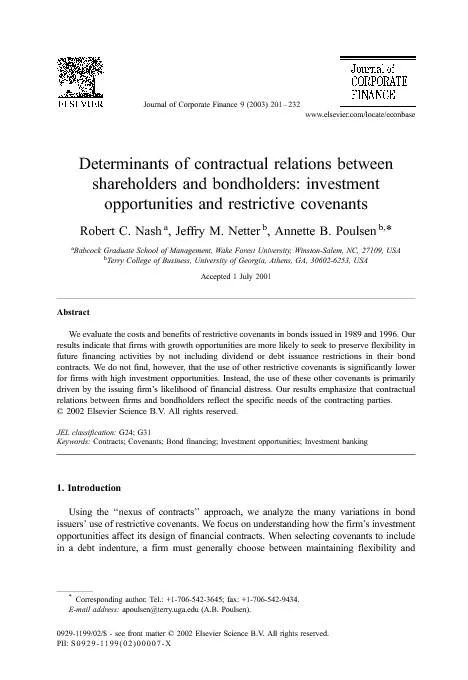 Determinantsofcontractualrelationsbetweenshareholdersandbondholders:in