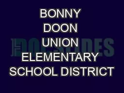 BONNY DOON UNION ELEMENTARY SCHOOL DISTRICT