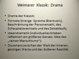 Weimarer Klassik: Drama