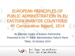 EUROPEAN PRINCIPLES OF PUBLIC ADMINISTRATION IN EU EASTERN