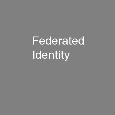 Federated Identity