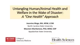 Untangling Human/Animal Health and Welfare in the Wake of D