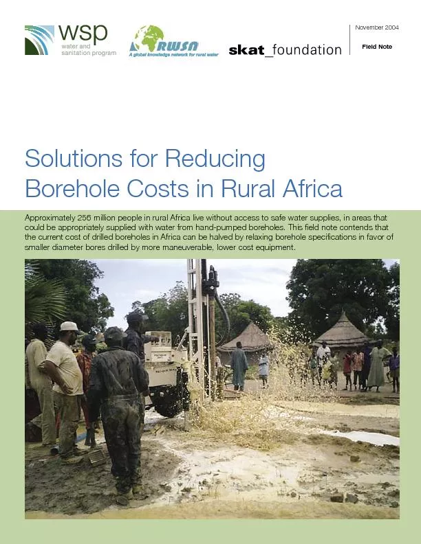 Borehole Costs in Rural Africa