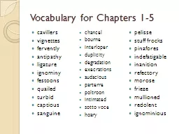 Vocabulary for Chapters 1-5