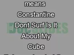 CRAFT  ace means  Constantine Dont Surf Is It About My Cube Polyunsaturated Swe