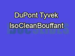 DuPont Tyvek IsoCleanBouffant — Series 729GARMENT TECHNICAL DATA