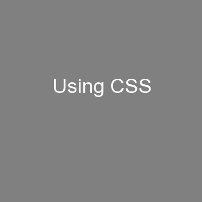 Using CSS