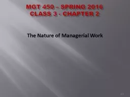 MGT 450 – Spring 2016