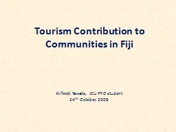 Tourism Contribution to Communities in Fiji