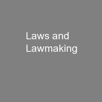 Laws and Lawmaking