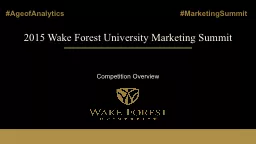 2015 Wake Forest University Marketing Summit