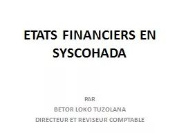 ETATS FINANCIERS EN SYSCOHADA