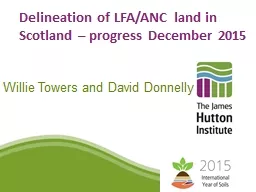 Delineation of LFA/ANC land in Scotland – progress Decemb