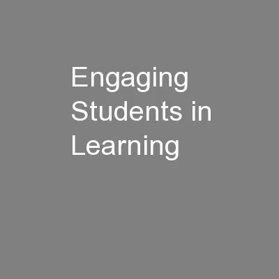 Engaging Students in Learning