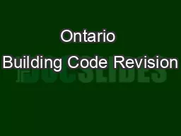 Ontario Building Code Revision