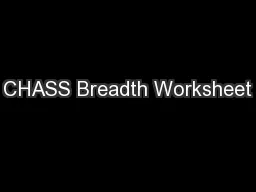 CHASS Breadth Worksheet