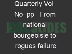 Third World Quarterly Vol  No  pp   From national bourgeoisie to rogues failure