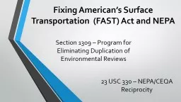 Fixing American’s Surface Transportation  (FAST) Act and