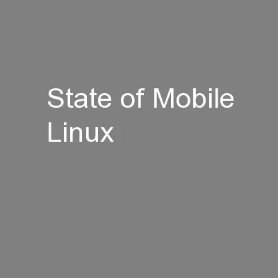 State of Mobile Linux