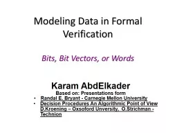 Modeling Data in Formal Verification
