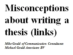 Misconceptions about writing a thesis