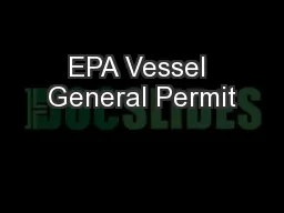 EPA Vessel General Permit