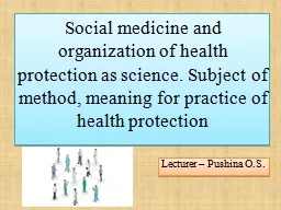 Social medicine and