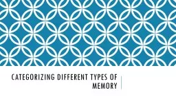 Categorizing different types of memory