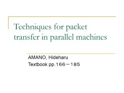 Techniques for packet transfer in parallel machines