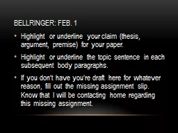 Bellringer: Feb. 1
