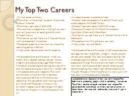 My Top Two Careers