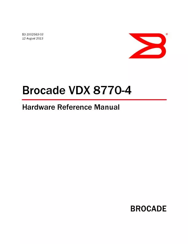 Brocade VDX 8770-4Hardware Reference Manual