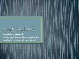 Pre-AP Vocabulary