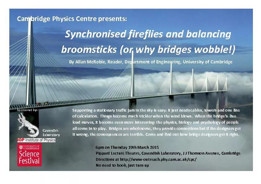 Cambridge Physics Centre presents: