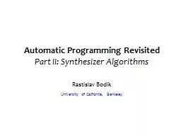 Automatic Programming Revisited