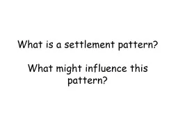 What is a settlement pattern?