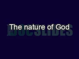 The nature of God