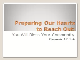 Preparing Our Hearts to Reach Out: