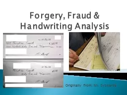 Forgery, Fraud & Handwriting Analysis