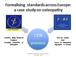 Formalising standards across Europe: