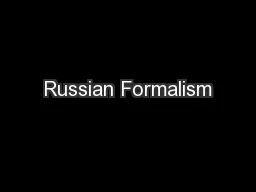 Russian Formalism