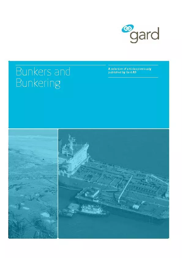 Bunkers andBunkeringA selection of articles previously published by Ga