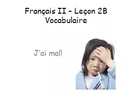 Français II – Leçon 2B
