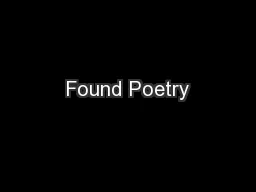 Found Poetry