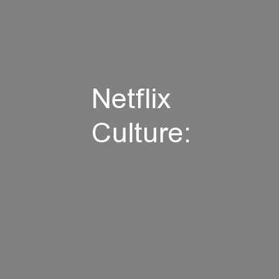 Netflix Culture: