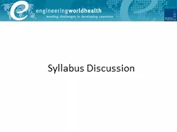 Syllabus Discussion