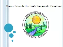 Maine French Heritage Language Program