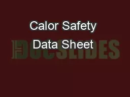 Calor Safety Data Sheet 